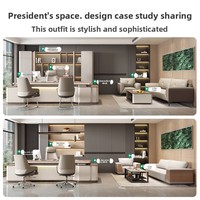 Ensemble de bureau et chaise modulaires en L de luxe haut de gamme pour mobilier de bureau de direction