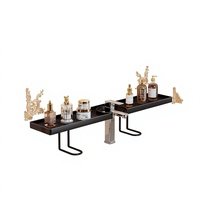 Étagère murale à 1 niveau pour salle de bain, organiseur de produits de toilette, style moderne et minimaliste, grande capacité de rangement, pour la maison, sans étagère