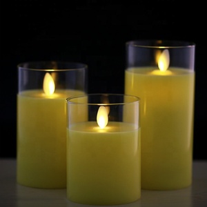 Wholesale Gray Glass 3x4 3x5 3x6 Decorative Multi-colored <strong>Tall</strong> Thin <strong>Pillar</strong> <strong>Candle</strong> Holder White Led <strong>Pillar</strong> <strong>Candle</strong> - Product Image 6