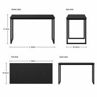 Bureau de travail moderne, table de bureau noire minimaliste, bureau d'ordinateur pour la maison, bureau d'écriture avec cadre en métal durable, poste de travail pour PC