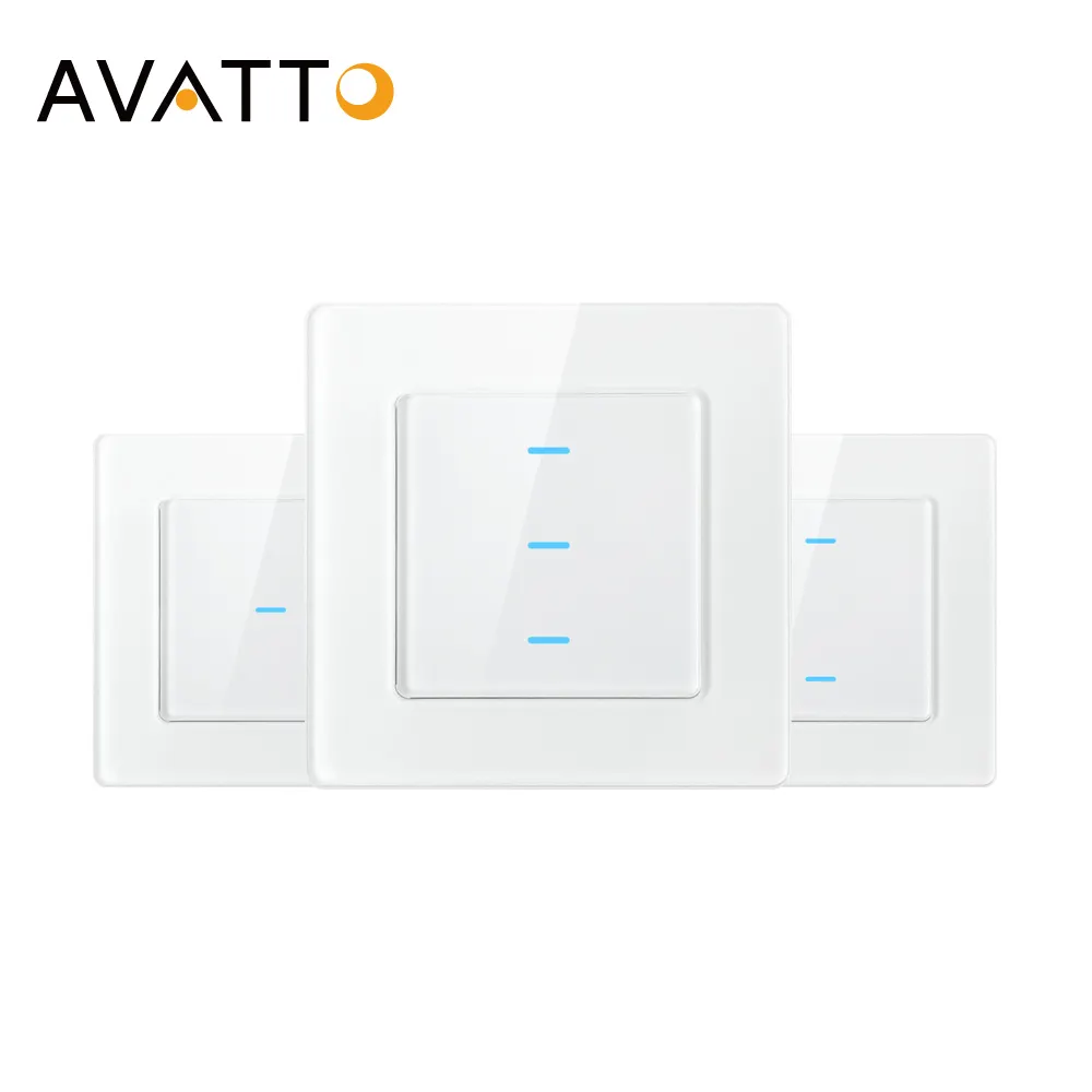 AVATTO Tuya Wifi akıllı anahtar kablosuz kontrol uzaktan akıllı ab cam dokunmatik işık duvar elektrik anahtarı