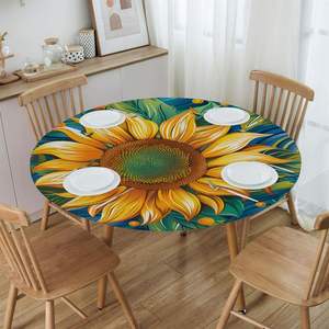 Ygpark ผ้าปูโต๊ะทรงกลมกันน้ำยืดหยุ่นได้ผ้าเช็ดทำความสะอาดผ้าคลุมโต๊ะสำหรับโรงแรมและงานเลี้ยง - Product Image 4