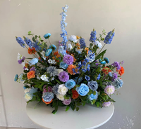 Nouvelle Arrivée L-R482 Boule de Fleurs Artificielles Faite Main Personnalisée Roses Bleues pour Mariage, Fête, Décoration d'Événements, Centre de Table
