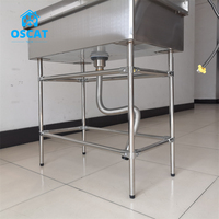 OSCAT Grande baignoire pour chien Piscine de lavage pour animaux de compagnie en acier inoxydable 304 pour toilettage de chiens Équipement vétérinaire pour animaleries