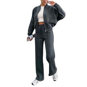 Conjunto Deportivo de Otoño para Mujer al por Mayor, Pantalones de Color Sólido, Ropa Deportiva Personalizada, Conjunto Deportivo de Dos Piezas para Mujer de Talla Grande - Product Image 2