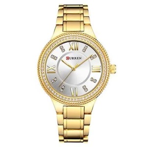 Montre élégante pour femme, montre à quartz étanche, 30 mm, lunette en cristal, chiffres romains, bracelet en acier inoxydable, montre décontractée - Product Image 6