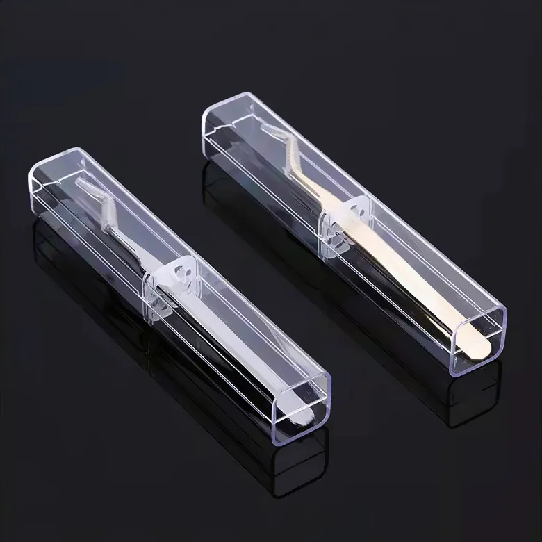 Wholesale Nice Lash Extension Tweezers Storage Box Clear Transparent Acrylic Packing Box For Tweezers