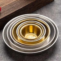 Plat à sauce de luxe en acier inoxydable SUS304, coupelle à condiments dorée, bol rond pour sauces, idéal pour la restauration, la maison et la cuisine