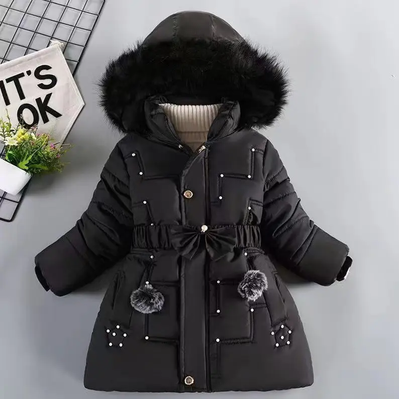Оптовая продажа, новейший дизайн, модный зимний теплый пуховик для девочек, подростковое толстое ветрозащитное пальто с капюшоном