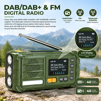 Radio DAB à manivelle d'urgence avec lampe torche LED, haut-parleur DAB+ FM et chargeur de téléphone Power Bank ASA 4500mAh