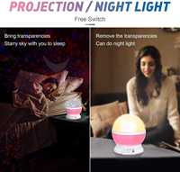 Proiettore Galassia Rotante a LED con Luce Calda e Morbida, Proiezione Luna per Cameretta Bambini, Decorazione Casa e Tavolo