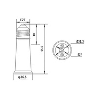 Adaptateur de douille de lampe à vis E27 vers E27 de 95 mm, connecteur convertisseur