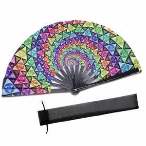 Abanico Plegable Personalizado de Plástico, Bambú y Tela, Abanico Grande para Bodas, Eventos, Festivales de Música y Baile - Product Image 1