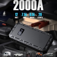 Démarreur de voiture portable 45W Puissance totale 1000A Courant de pointe Alimentation de secours Batterie au lithium Lumière LED Écran numérique