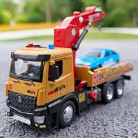 Camion de sauvetage routier en métal moulé sous pression à l'échelle 1/24, modèle 2026, jouet à inertie avec fonction de recul, lumières et sons pour enfants