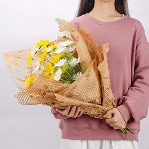 Nuevo diseño HoneyComb funda de papel reciclable artesanía regalo rollo de papel hoja embalaje Embalaje protector para flores frescas