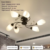 Plafonnier en cristal nordique pour salon et salle à manger - Design moderne minimaliste, construction en fer et verre LED, lumière 3 couleurs