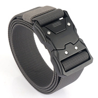 Ceinture tactique classique en tissu tressé pour homme, à boucle à dégagement rapide, élastique et extensible, vente en gros