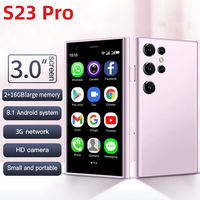 Mini téléphone portable élégant S23 Pro Mini 2 Go + 16 Go, écran 3,0 pouces, Android 9.0, double SIM, Quad Core, 3G, compatible toutes réseaux, débloqué, OEM