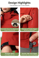 Veste imperméable coupe-vent unisexe pour l'hiver, avec capuche, en tissu extérieur rigide, doublée de polaire intégrée, idéale pour les aventures