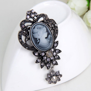 ビクトリア朝のジュエリーブローチビンテージ美容ヘッドブローチクイーンエリザベスフィギュア合金子供用ウェディングジュエリー - Product Image 3