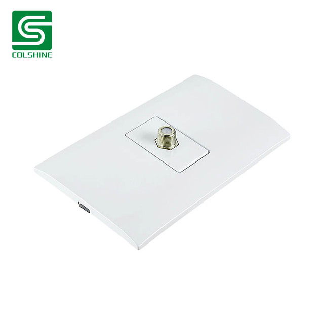 1 Gang Coaxial Wall Socket High Signal Stability TV Antenna Outlet Panel Durable Plastic Wall Mount Jack for Home Renovation