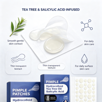 Patchs Hydrocolloïdes Anti-Acné Multi-Tailles 144 Pièces à l'Arbre à Thé et à l'Acide Salicylique pour Couvrir les Imperfections du Visage – Soin Quotidien de la Peau – Vente en Gros