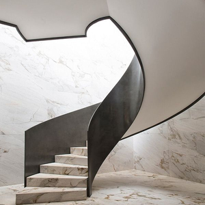 Escalera curva <span class=keywords><strong>de</strong></span> <span class=keywords><strong>acero</strong></span> <span class=keywords><strong>inoxidable</strong></span> con doble placa <span class=keywords><strong>de</strong></span> mármol, escalón curvo <span class=keywords><strong>de</strong></span> lujo con Diseño <span class=keywords><strong>de</strong></span> <span class=keywords><strong>escaleras</strong></span>, en venta - Product Image 5