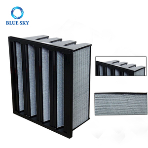 Nhà Máy Giá hiệu quả cao H13 H14 công nghiệp khung nhựa v-ngân hàng thông gió HEPA than hoạt tính lọc không khí HVAC - Product Image 4