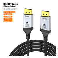 Câble Fibre Optique DP2.1 8K/60Hz OEM/ODM à Bon Prix, Vente Directe Usine, en Alliage d'Aluminium, 32.4Gbps pour Ordinateur Portable et Moniteur