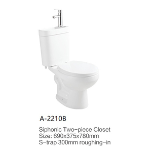 สุขภัณฑ์เซรามิคแบบสองชิ้น รุ่นใหม่ ระบบดูดแบบ S-trap 2 in 1 พร้อมอ่างล้างหน้า ประหยัดน้ำ ระบบไซฟอน - Product Image 3