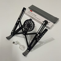 Support pour ordinateur portable pliable et réglable en alliage d'aluminium D2570 avec ventilateur