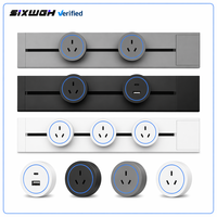 SIXWGH 32A Prise électrique USB sur rail, pour bureau et domicile, rail d'alimentation amovible, prise de courant argentine 220V