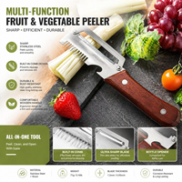 3-in-1 Handmatige Multifunctionele Log-Style RVS Keuken Schilmesje Uiensnijder Verdikte Aardappel Schilmesje Hakmes