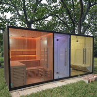 Sauna Spa de Luxe Moderne en Bois Massif de Cèdre Rouge Canadien Importé pour 2-3 Personnes