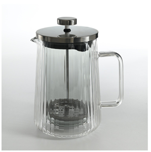 <span class=keywords><strong>Cafetera</strong></span> de vidrio de borosilicato de doble pared de colores personalizable, elaboración casera clásica, patrones artísticos verticales, función de espuma de <span class=keywords><strong>leche</strong></span> - Product Image 5