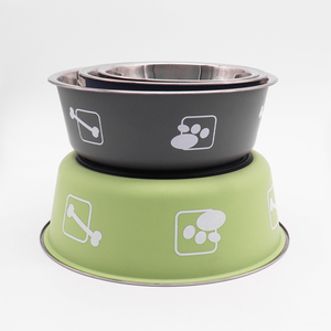 Base de goma antideslizante de doble pared aislado al vacío de acero inoxidable individual básico gato mascota perro comida y agua tazón de alimentación - Product Image 5