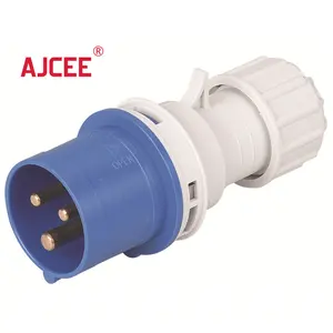 AJCEE P023 220v ip44 3pin 32a waterproof industrial single phase electric male plugs and sockets
