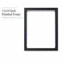 Bingkai Foto Shadow Box 11x14 Inci, Bingkai Kayu Pinus Solid Hitam untuk Seni 3D Dekorasi Dinding Galeri Rumah