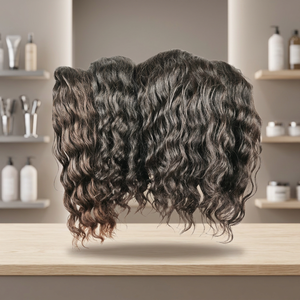 Extensiones de Cabello Humano Virgen Indio 100% Natural Remy con Cutícula Alineada, Doble Trama a Máquina, Ondulado, Sin Procesar, Color Negro - Product Image 1