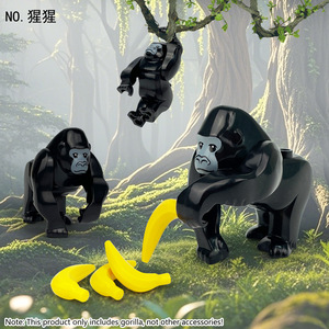 Blocchi di Costruzione in Plastica MOC a Forma di Animali: Elefante, Scimpanzé, Cammelli, Alce, Modello Educativo Fai-da-Te per Bambini e Bambine - Product Image 2