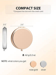 Miroir grossissant double face de luxe doré, pliable HD, petit miroir de maquillage rond de poche – Offre Spéciale - Product Image 3