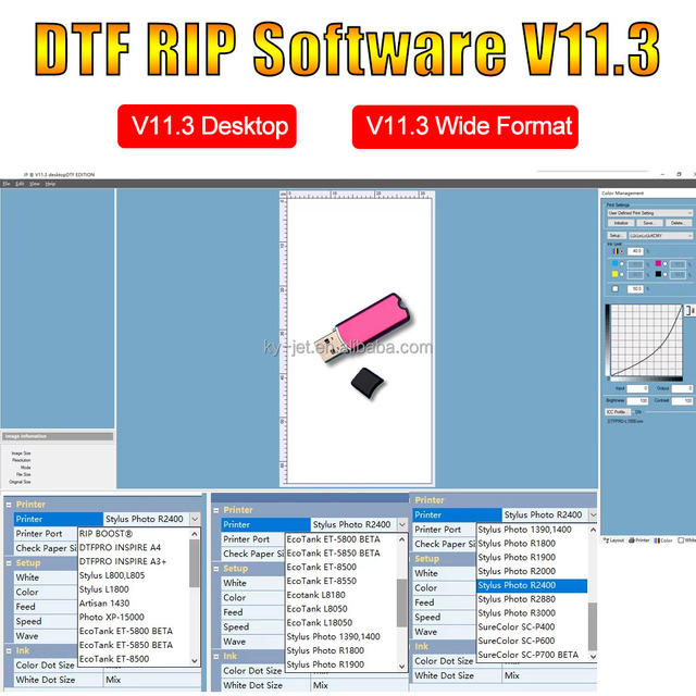 Usb Key Driver 11.3 DTF Dongle Rip Software for Epson L1800 L18050 L8050 Xp15000 ET 8550 Printers