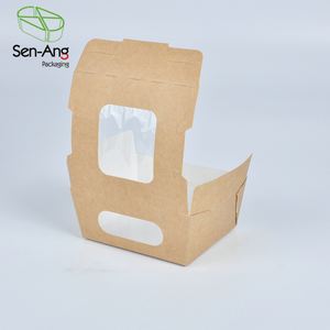 SenAng03新しいデザインの寿司弁当Windowsケータリングボックスクラフト紙容器食品用蓋付き - Product Image 3