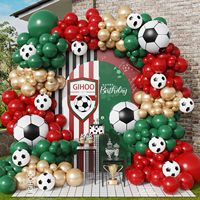 Kit d'arche de ballons de football vert, noir et blanc, ballons en latex et en aluminium, trophée de champion pour la décoration de fête d'anniversaire sportive pour garçons