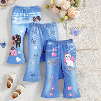 Ensembles de Vêtements pour Enfants en Gros : Nouveaux Pantalons Évasés Tendance en Spandex et Polyester pour Bébé Fille – Collection Été