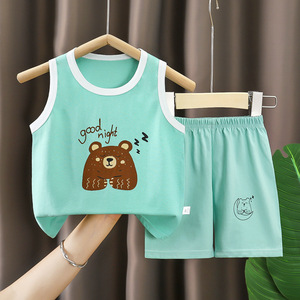 Colete Infantil de Verão em Uma Peça, 100% Algodão, Estampado, Jaqueta de Pijama Casual para Crianças - Product Image 4