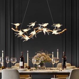 Lampadario di rame di lusso moderno per sala da pranzo camera da letto rondine lampada di medie dimensioni appeso per il progetto della Villa incluso - Product Image 4