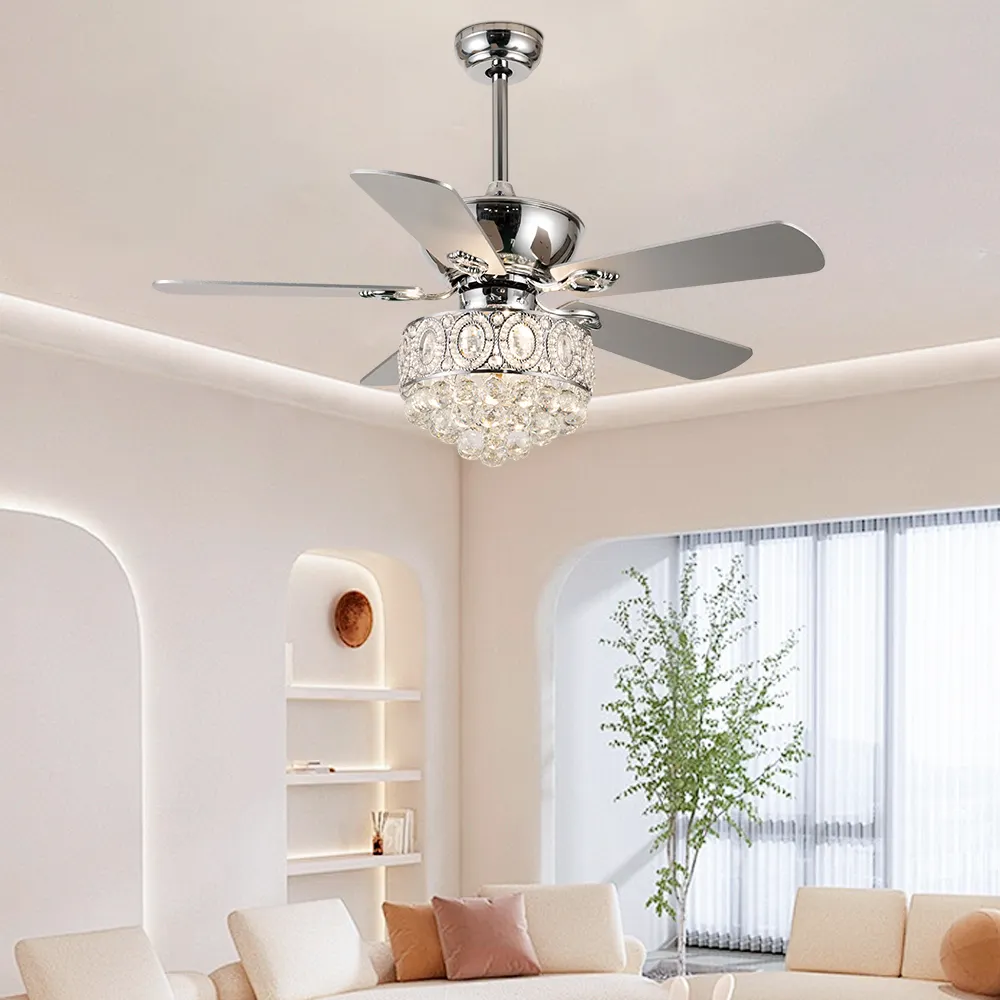 Ventilatori a soffitto a Led moderni elettrici per interni in stile cinese moderni ventilatori a soffitto a corrente continua con luce