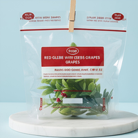 Sac d'emballage en plastique perforé personnalisé de qualité alimentaire Opp Cpp LDPE pour raisins Sac d'emballage de fruits perforé Sac d'emballage de raisins